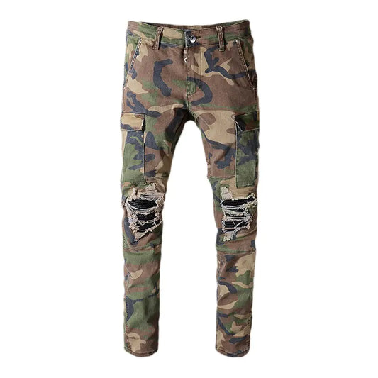 Men's High Street Fashion Ripped Jeans