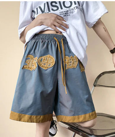 Gothic Embroidered Panel Shorts - American High Street