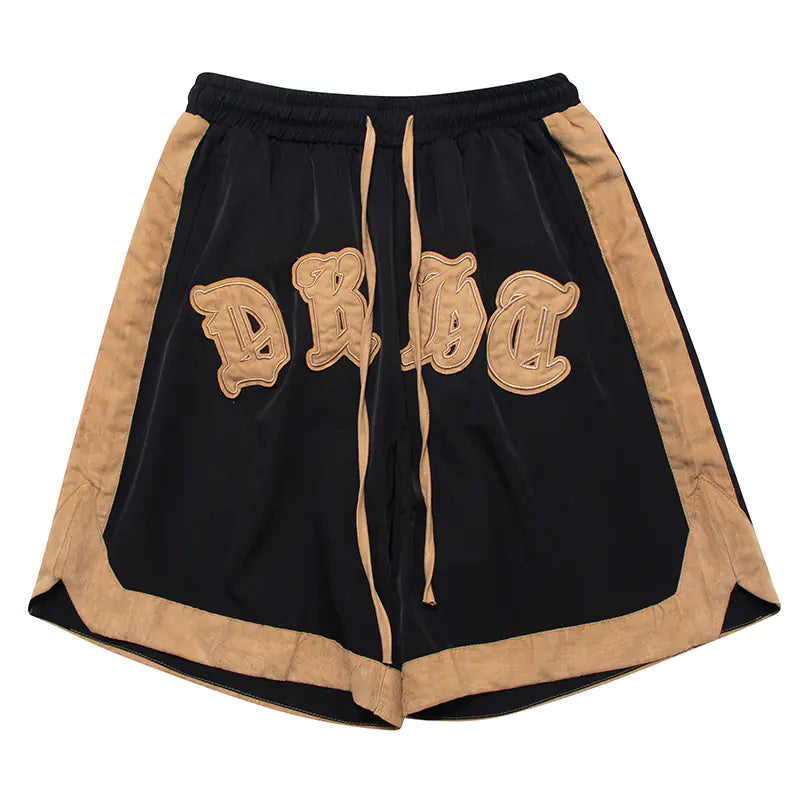Gothic Embroidered Panel Shorts - American High Street
